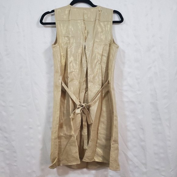 MORE OF ME MATERNITY Sleeveless Dress Gold Linen Size XS - Picture 3 of 7